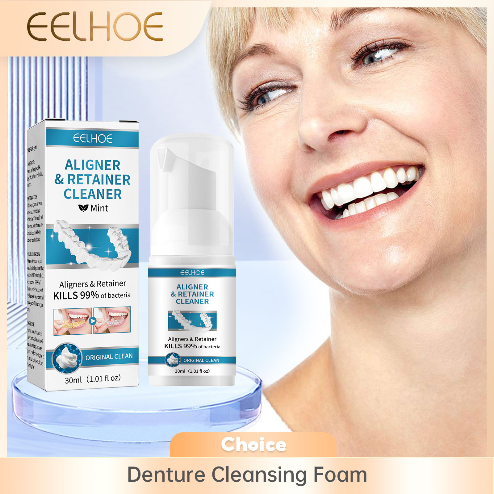 Teeth Whitening For Braces - Alineador limpiador de dentaduras postizas, espuma