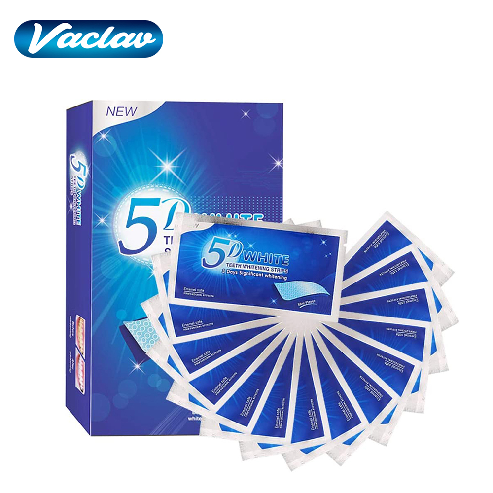 Teeth Whitening With Hydrogen Peroxide - Tiras Blanqueadoras de Dientes 5D, Gel